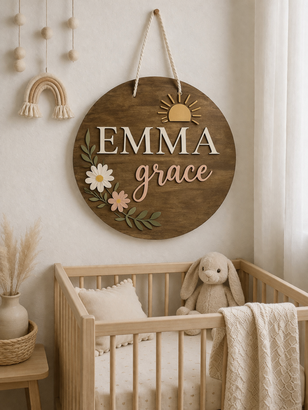 Nursery Name + Baby Stats Bundle | Personalized Baby Gift Set