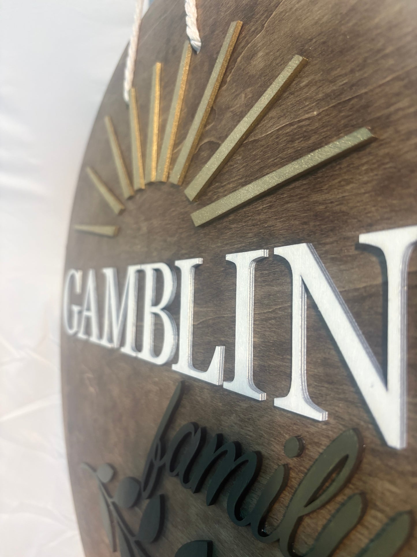 Custom Family Name Sign | Personalized Wooden Door Sign