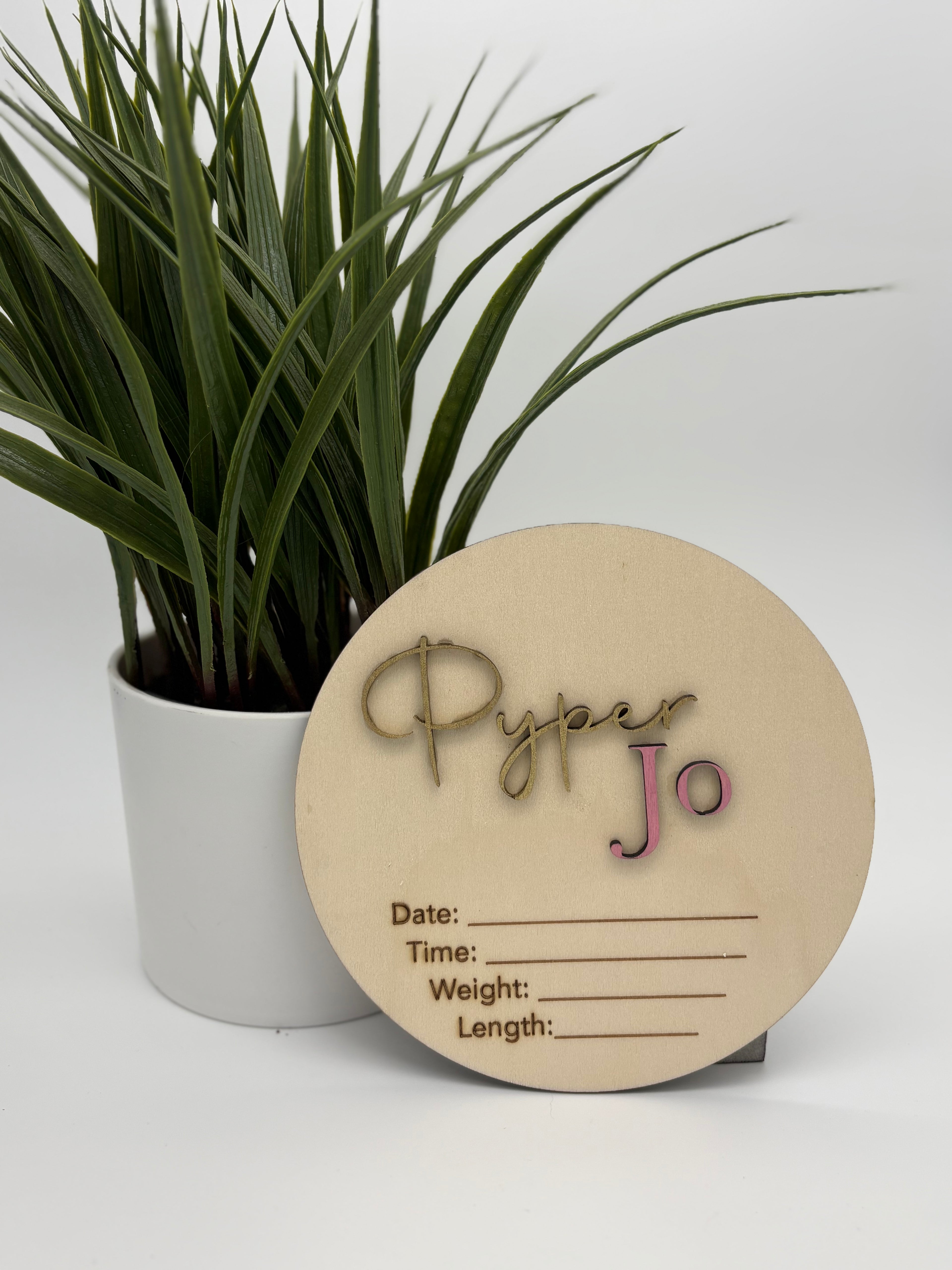 Birth Details Plaque