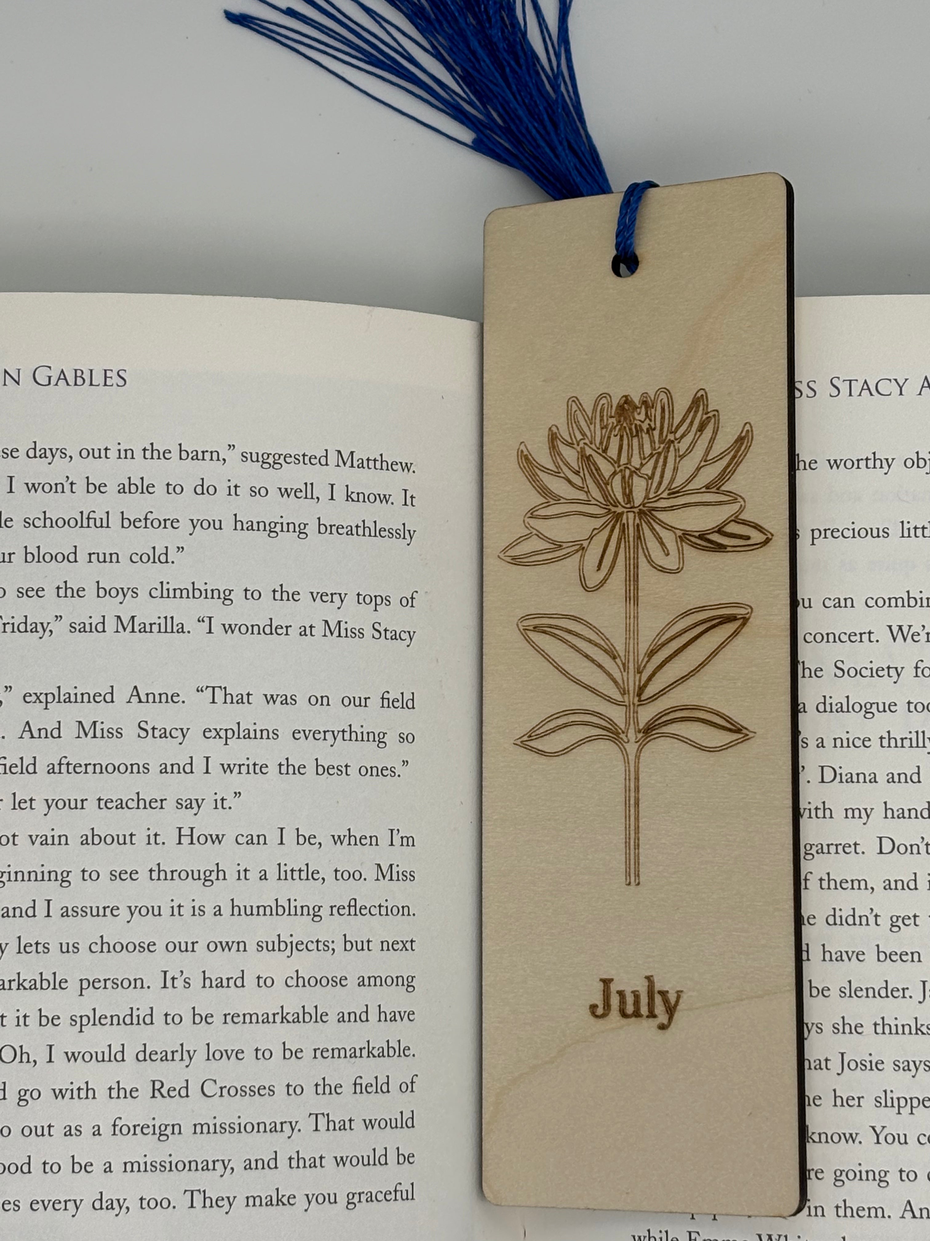 July Birth Flower Bookmark