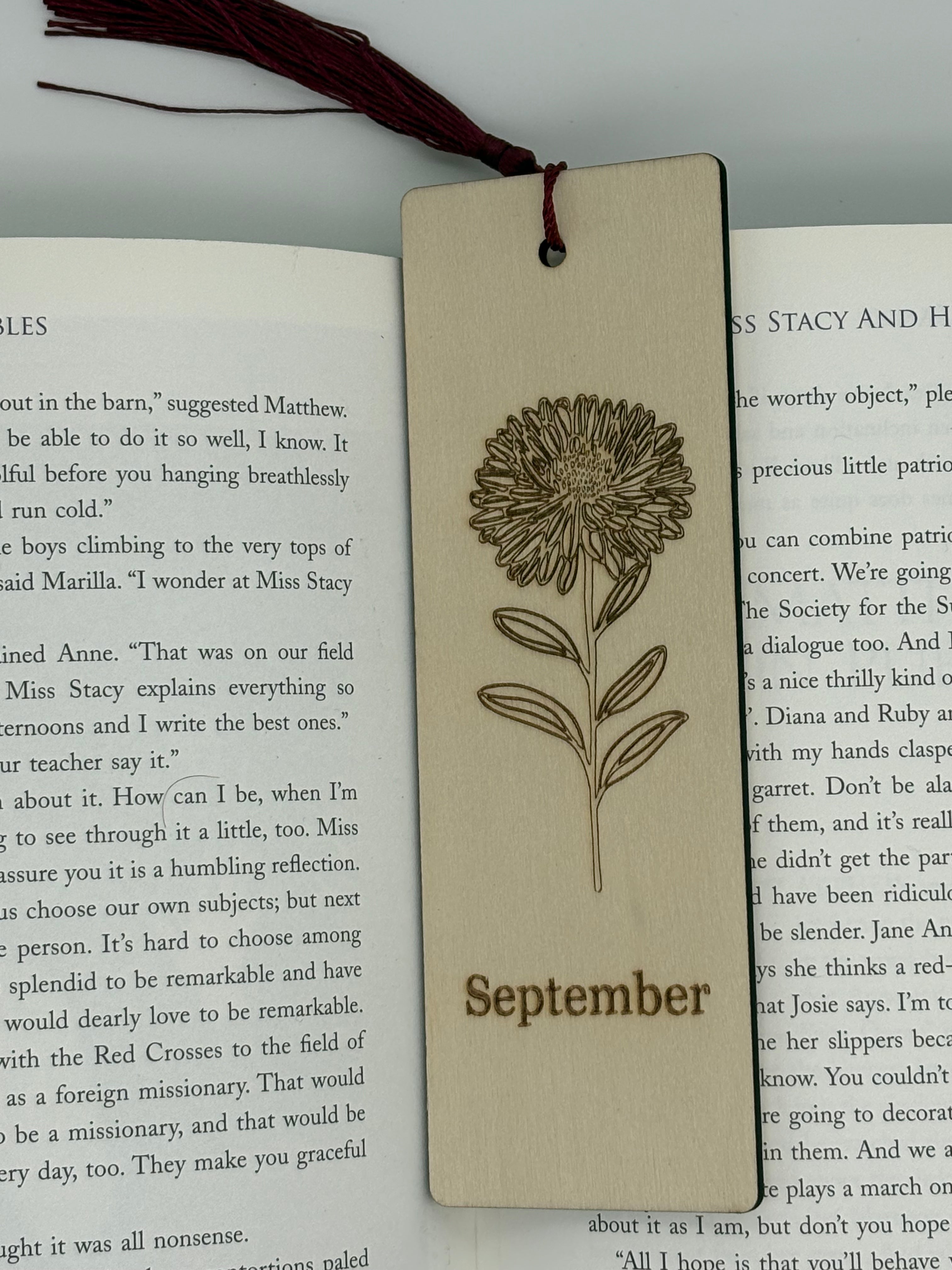 September Birth Flower Bookmark