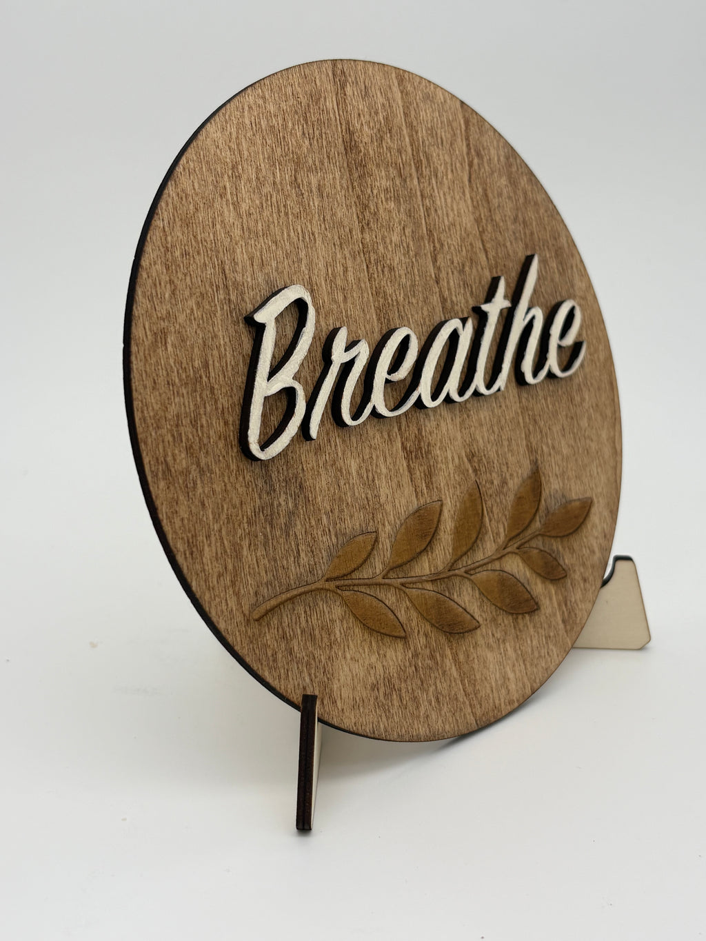 Breathe – 6” Layered Wood Shelf Sign