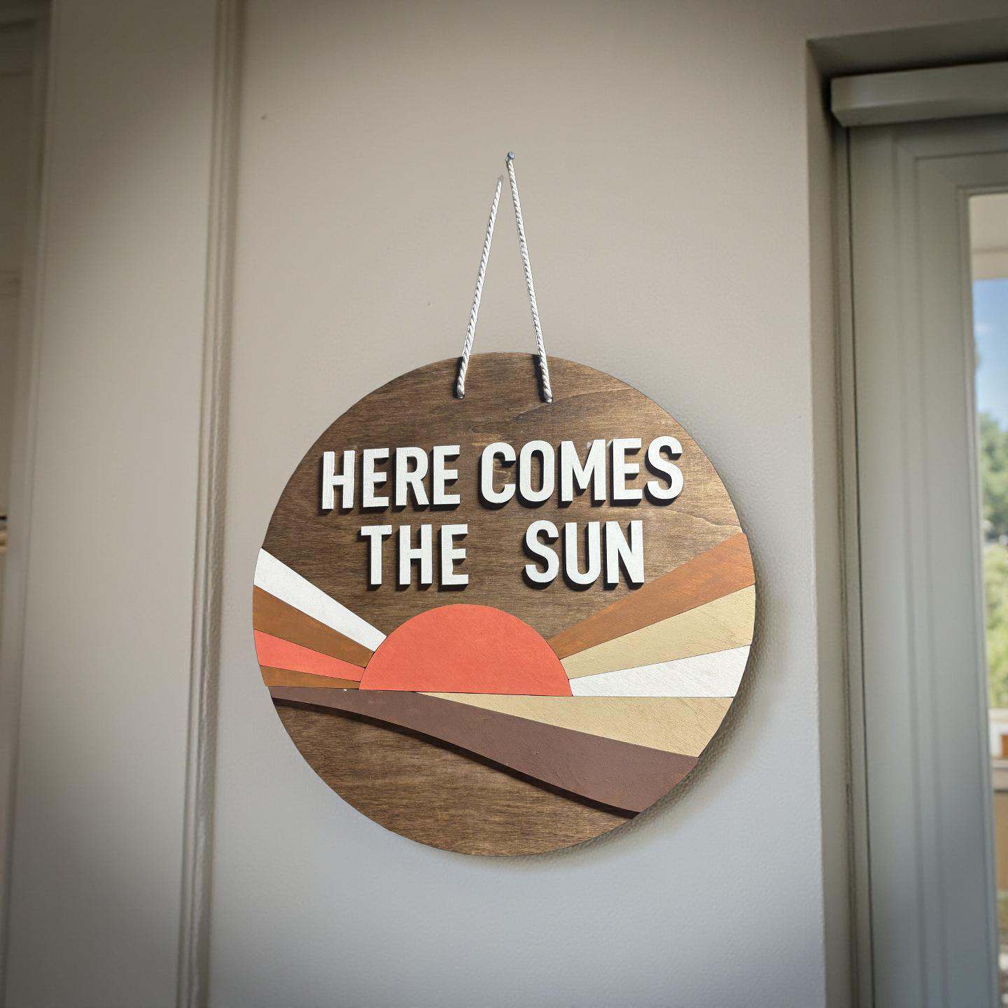 Sunburst Wooden Door Sign | Choose Your Words