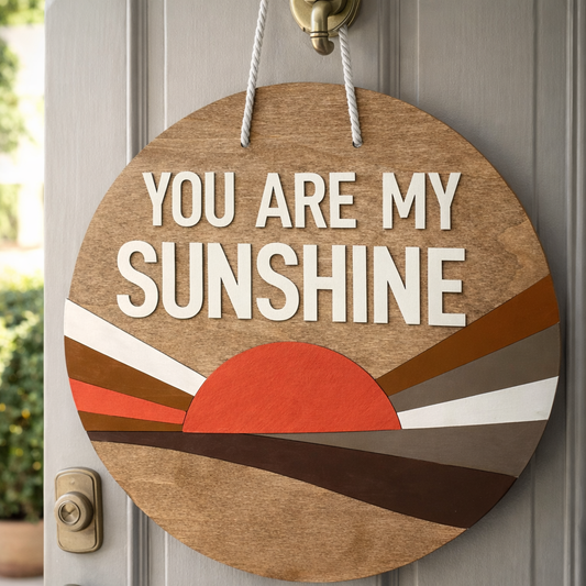 Sunburst Wooden Door Sign | Choose Your Words
